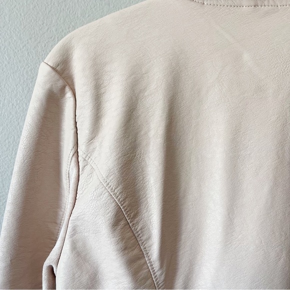 Blank NYC Soft Pink Faux Leather Suede Moto Jack Full Zip Size Small - Picture 8 of 10